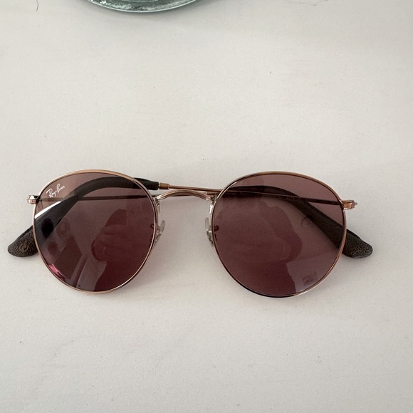 Ray-Ban RB 3447 Round Metal Sunglasses Lilac Lenses Boho Style Ray Ban Round - Picture 11 of 15